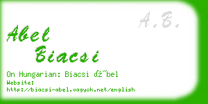 abel biacsi business card